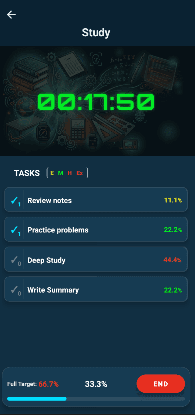 Activity Compass activity tracking screen
